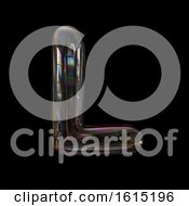 Poster, Art Print Of Soap Bubble Capital Letter L On A Black Background