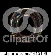 Poster, Art Print Of Soap Bubble Capital Letter O On A Black Background