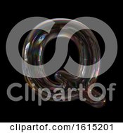 Poster, Art Print Of Soap Bubble Capital Letter Q On A Black Background