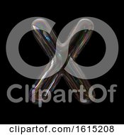 Poster, Art Print Of Soap Bubble Capital Letter X On A Black Background