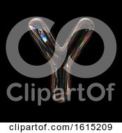 Poster, Art Print Of Soap Bubble Capital Letter Y On A Black Background