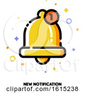 Poster, Art Print Of Icon Of Cute Golden Bell For New Notification Concept