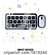 Poster, Art Print Of Icon Of Computer Wireless Keyboard Top View And Mouse For Gadget Concept