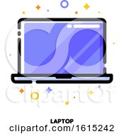Poster, Art Print Of Icon Of Laptop Computer With Big Display With Purple Screen For Gadget Concept