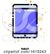 Poster, Art Print Of Icon Of Tablet Computer With Big Display With Purple Screen For Gadget Concept