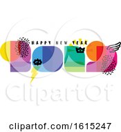 Poster, Art Print Of Modern Style Numbers 2019 With Cool Design Elements And Happy New Year Greetings Isolated On White Background