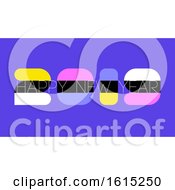 Colorful Retro Style Numbers 2019 And Happy New Year Greetings On Purple Background