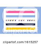 Poster, Art Print Of Minimalistic Happy New Year Greeting Card With Retro Style Lettering And Abstract Multicolor Blocks