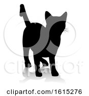 Poster, Art Print Of Silhouette Cat Pet Animal On A White Background