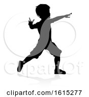 Poster, Art Print Of Child Silhouette On A White Background