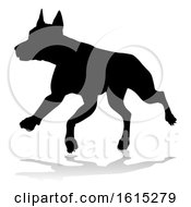 Poster, Art Print Of Dog Silhouette Pet Animal On A White Background