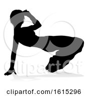 Poster, Art Print Of Street Dance Dancer Silhouette On A White Background