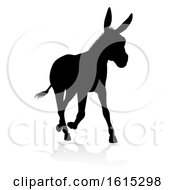 Poster, Art Print Of Donkey Animal Silhouette On A White Background