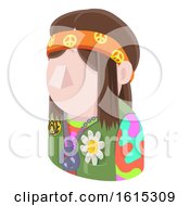 Poster, Art Print Of Hippy Hipster Man Avatar People Icon