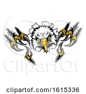 Eagle Cartoon Sports Mascot Tearing Background by AtStockIllustration