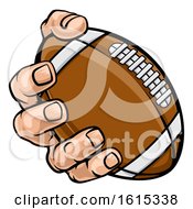 Poster, Art Print Of Hand Holding American Football Ball