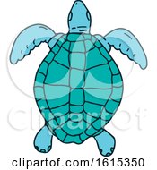 Poster, Art Print Of Swimming Sea Turtle In Sketch Style