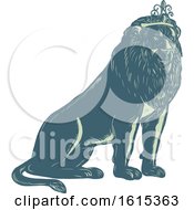 Poster, Art Print Of Scratchboard Style King Lion