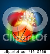 Poster, Art Print Of Basketball With Magical Flares And A Colorful Spiral