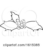 Poster, Art Print Of Black And White Sprig Of Christmas Holly