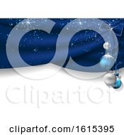 Poster, Art Print Of 3d Christmas Background With Blue Baubles