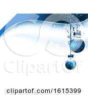 Clipart Of A 3d Christmas Background With Blue Baubles Royalty Free Vector Illustration