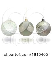 Poster, Art Print Of 3d Christmas Baubles On A White Background