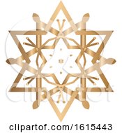 Poster, Art Print Of Gold Winter Christmas Snowflake