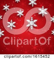 Poster, Art Print Of Christmas Background With 3d Style Paper Snowflakes