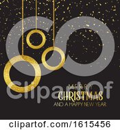 Christmas Background With Baubles And Confetti