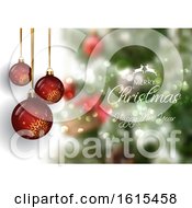 Poster, Art Print Of Christmas Bauble Background With Defocussed Background