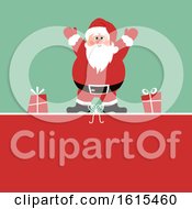 Christmas Background With Santa Claus And Gifts