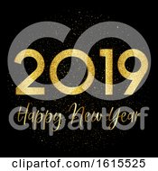 Gold Sparkle Happy New Year Background