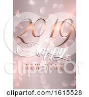 Happy New Year Background With Decorative Rose Gold Lettering