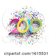 New Year Background With Colourful Numbers And Confetti