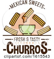 Poster, Art Print Of Churros With Dip And Text
