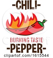 Clipart Of A Chili Pepper With Text Royalty Free Vector Illustration