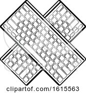 Clipart Of Crossed Computer Keyboards Royalty Free Vector Illustration