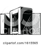 Poster, Art Print Of Desktop Computer Tower With Smart Phones And A Keyboard