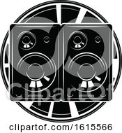 Clipart Of A Cd And Music Speakers Royalty Free Vector Illustration by Vector Tradition SM