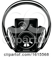 Clipart Of A Speaker And Headphone Royalty Free Vector Illustration by Vector Tradition SM