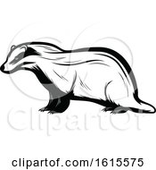 Poster, Art Print Of Black And White Badger