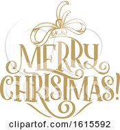 Clipart Of A Merry Christmas Greeting Royalty Free Vector Illustration by Vector Tradition SM