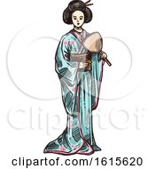 Poster, Art Print Of Sketched Geisha