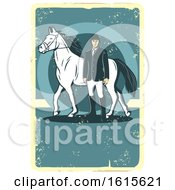 Poster, Art Print Of Retro Horse And Equestrian On A Distressed Background