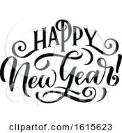 Poster, Art Print Of Black And White Happy New Year Greeting
