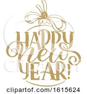 Clipart Of A Happy New Year Greeting Royalty Free Vector Illustration