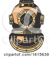 Clipart Of A Nautical Diving Helmet Royalty Free Vector Illustration