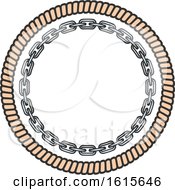 Clipart Of A Rope And Chain Frame Royalty Free Vector Illustration