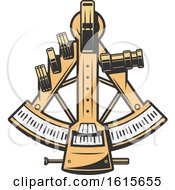 Clipart Of A Nautical Sextant Royalty Free Vector Illustration by Vector Tradition SM
